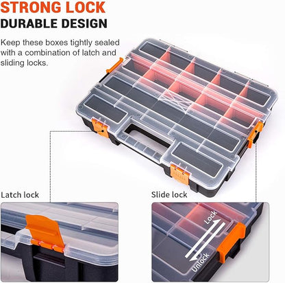 P-SH-Tote Shelf Kit for Van Shelving Storage, 3 Plastic Storage Box w/ 1 set Organizer Holder for Small Parts, Screws and Hardwares