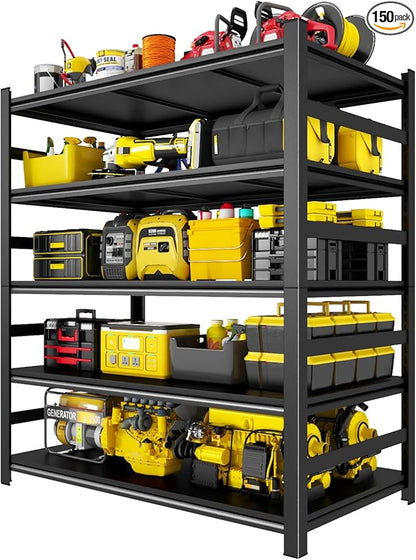 Metal Shelving 87" H x 48" W x 23.6" D, Deep Storage Heavy Duty Garage Shelves Series, Large Industrial Steel Racks for Garage, Basement & Factories, Multifunctional Utility Shelving Unit
