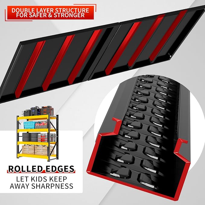48" W Garage Storage Shelves, 3000LBS Garage Shelving Heavy Duty Adjustable Shelving Unit, 4 Tier Metal Utitly Shelves Industrial Shelving for Warehouses,Basement,Black Yellow