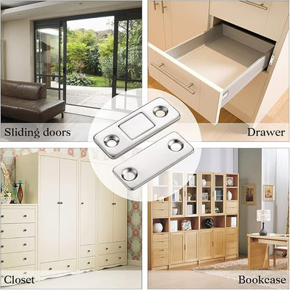 Cabinet Magnetic Catch Jiayi 14 Pack Ultra Thin Cabinet Door Magnets Stick on Drawer Magnets Cabinet Latch Magnetic Closures for Cabinets Kitchen Closet Door Closing Magnetic Door Catch Closer
