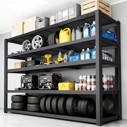 Garage Shelving Unit, Heavy Duty Storage Shelves, 24" D x 55" W x 84" H, Adjustable Metal Rack, Industrial Shelving for Basement, Garage, Basement