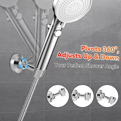 Shower Head Holder All Metal Handheld Shower Wand Bracket Adjustable Handheld Shower Head Holder Wall Mount Shower Wand Bracket Polished Chrome Finish