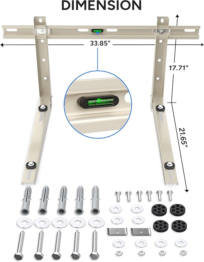 Mini Split Wall Mounting Bracket, Heavy-Duty Wall Bracket for 9000 Btu to 36000 Btu Outdoor Ductless Minisplit Air Conditioner AC Heat Pump Systems, Max 490 Lb Capacity