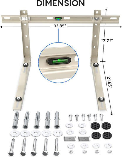Mini Split Wall Mounting Bracket, Heavy-Duty Wall Bracket for 9000 Btu to 36000 Btu Outdoor Ductless Minisplit Air Conditioner AC Heat Pump Systems, Max 490 Lb Capacity