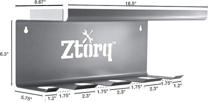 Ztorq Cordless Drill Tool Organizer - Drill holder storage wall mount shelf rack and charging station to optimize garage organization and power tool storage