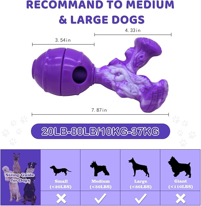 Interactive Dog Toys to Keep Them Busy, 3 in 1 Dog Puzzles for Smart Dogs, Treat Dispensing Toy for Large Dogs, Tough Chew Toys for Aggressive Chewers, Medium & Large Breeds, Bacon Flavor