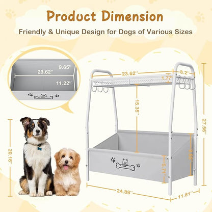 Large Dog Toy Basket (23.6"x11.2"x9.7"), Dogs Toy Bin with Storage Organizer, Trapezoid Toy Box for Dog Stuff Accessories, Pet Toy Storage Holder Chest for Cat Dogs Essential Supplies