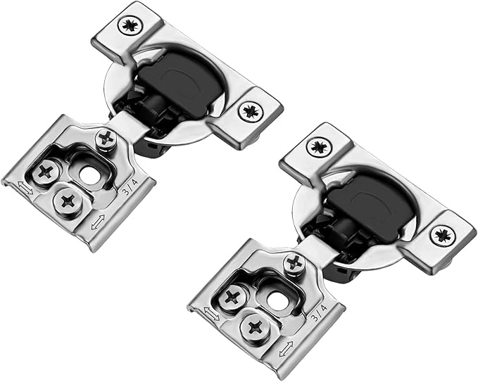 Ravinte 6 Pack 3 Pairs 3/4 inch Overlay Soft Close Hinges for Kitchen Cabinet Satin Nickel Hidden Stainless Steel Concealed Hinges self Closing