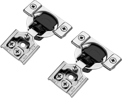 Ravinte 6 Pack 3 Pairs 3/4 inch Overlay Soft Close Hinges for Kitchen Cabinet Satin Nickel Hidden Stainless Steel Concealed Hinges self Closing