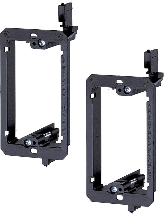 iMBAPrice LV1-2PK Single Gang (1-Gang) Low Voltage Mounting Bracket - Black (Pack of 2)