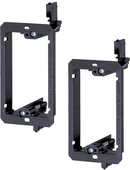 iMBAPrice LV1-2PK Single Gang (1-Gang) Low Voltage Mounting Bracket - Black (Pack of 2)