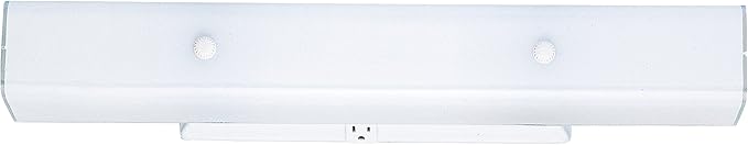 Westinghouse 6642400 Four-Light Interior Wall Fixture with Ground Convenience Outlet, White Finish Base with White Ceramic Glass