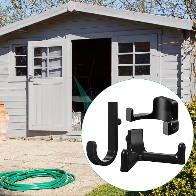 30 Pcs Storage Shed Tool Hooks Shed Accessories Compatible with Suncast/Craftsman J/U/V Shaped Tool Hanger Shelves Garden Garage Storage Organization Accessories for Hanging Shovel Rake(Black)