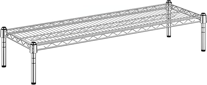 14" x 42" x 8" Chrome Wire Storage Shelf, Dunnage Rack, Commercial 1 Tier Small Shelf