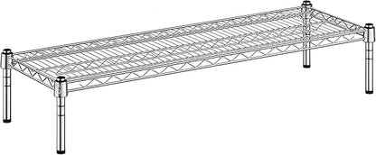 14" x 42" x 8" Chrome Wire Storage Shelf, Dunnage Rack, Commercial 1 Tier Small Shelf