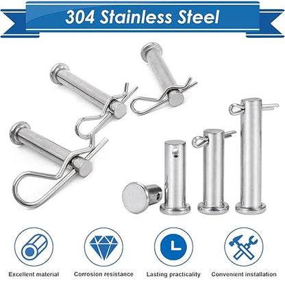 Cotter Pin Assortment Kit - 304 Stainless Steel 13 Sizes Cotter Pins & R Clips Cotter Pin Set for Hitch Pin Lock Systems