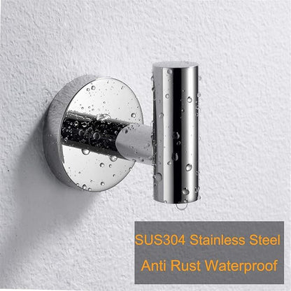 Nolimas Towel Coat Hook Polished Chrome SUS304 Stainless Steel Bathroom Clothes Cabinet Closet Sponges Robe Hook Wall Mounted Round Kitchen Heavy Duty Door Hanger 2 Packs