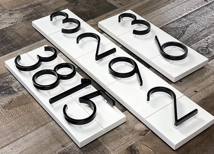 5" Stainless Steel Floating House Number, Metal Modern House Numbers, Mailbox Decor Number with Nail Kit, Coated Black, 911 Visibility Signage (8)
