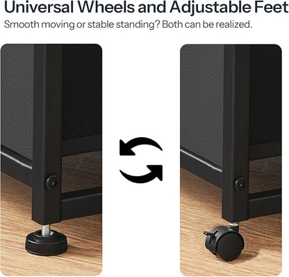 HOOBRO File Cabinet, 2-Drawer Vertical Mobile Office Cabinet, Rolling Printer Stand, for A4/Letter Size Files, Nonwovens Drawer, for Home Office, Black BB21WJ01