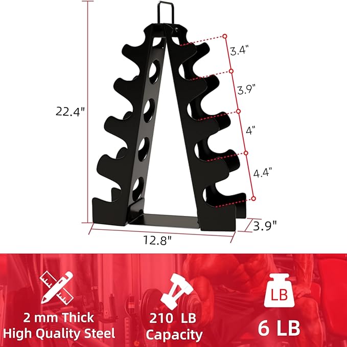 Weight Rack for Dumbbells,A-Frame Dumbbell Rack Stand Only, Alloy Steel Dumbbells Storage Rack with Handle for Home Gyms Workout (Dumbbells not include)