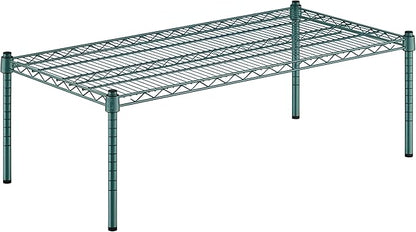 21" x 42" x 14" Green Epoxy Wire Storage Shelf, Dunnage Rack, Commercial 1 Tier Small Shelf