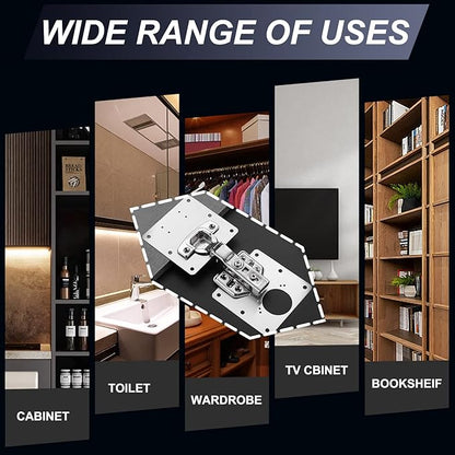 6 Pcs Cabinet Door Hinge Repair Plates, Cabinet Hinge Repair Board Replacement Kit, Metal Hinges Repair Fixing Plates with Screw for Kitchen Cupboard Door