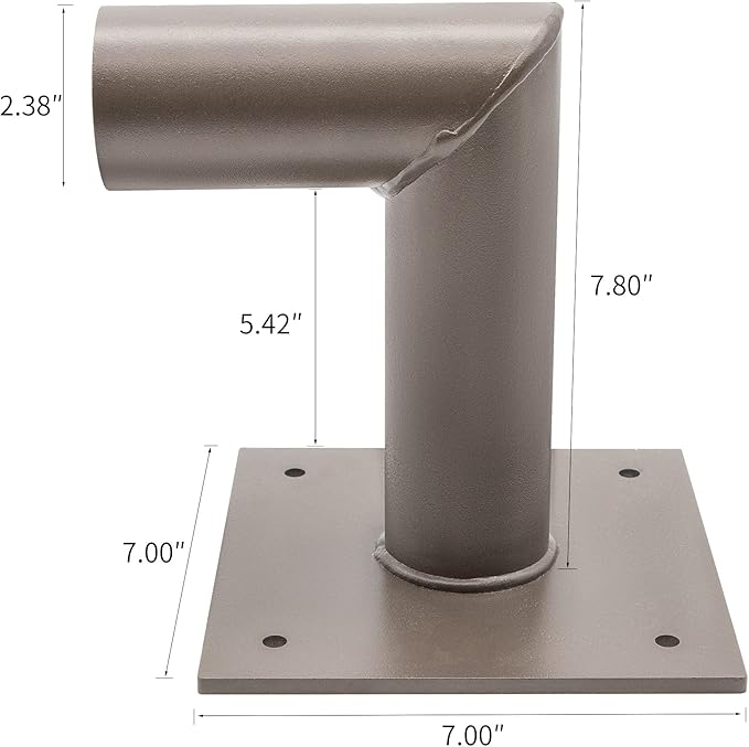 Wall Mount Bracket Accessories 90 Degree, Tenon Adapter for Wall Bracket with Slip Fitter Mount(2 3/8inch)