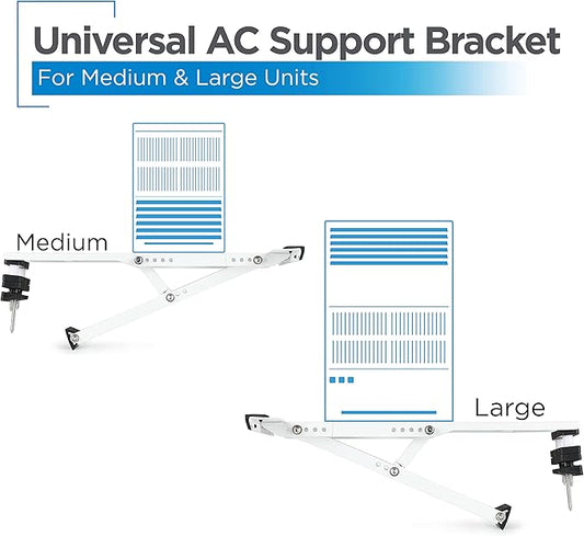 Air Conditioner Support Bracket for Outdoor Window AC, Supports Units Up to 12,000 BTU & 165 Lbs., Heavy Duty Mount Suitable for Most Windows, KT-04L