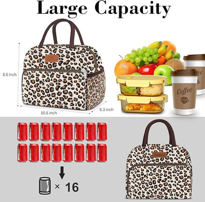 Coobiiya Lunch Box Lunch Bag for Women Adults Men, Reusable Cute Lunch bag - Leakproof, Insulated Lunch Box Tote with Large Capacity, Cooler Container for Work/Travel/Office