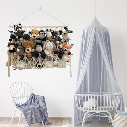 Stuffed Animal Net or Hammock Handmade Hammock Net for Stuffed Animals Corner Wall Hanging for Storage Organizer Holder for Small Stuffed Animal Net