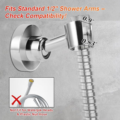 Shower Head Holder All Metal Handheld Shower Wand Bracket Adjustable Handheld Shower Head Holder Wall Mount Shower Wand Bracket Polished Chrome Finish