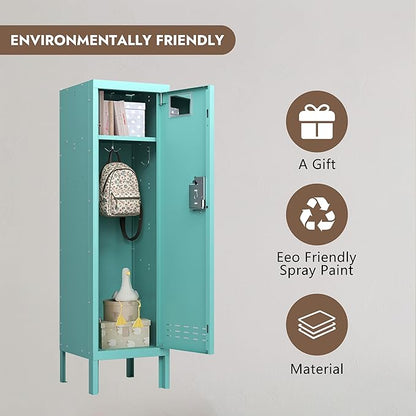 Metal Kids Locker,Metal Cabinet Storage Lockers,Lockable for Employees with Door,54" Height Steel Locker,Lockable Steel Locker for Children's Room, Playroom, School,Gym