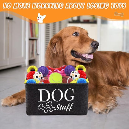 2-PACK Dog Toy Basket - Dog Toy Box for Small Dogs - Pet Dog Toy Storage Box - Personalized Dog Toy Basket for Puppies and Pets - Living Room Dog Toy Storage Box