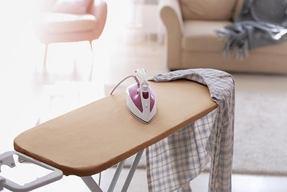 Encasa XO Ironing Board Cover and Pad 42"x14" - 4mm Felt Medium Iron Board Cover with Padding - Heat Resistant, Stain-Safe Dye, Non Slip Elastic Bungee Cord Tightening Iron Table Cover Light Beige