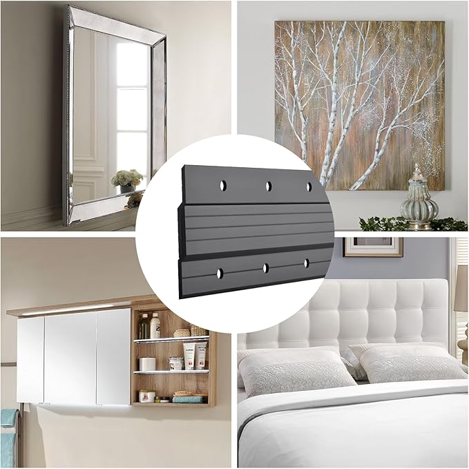 French Cleat Hanger 30 Inch, 3 Pairs Heavy Duty Z Bar Clips, Metal Wall Cleats Up to 300 lbs, Interlocking Bracket Kit Hanging Picture, Mirror, Frame, Headboard, Easy Install, Hardware Included
