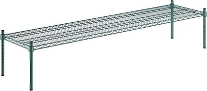18" x 72" x 14" Green Epoxy Wire Storage Shelf, Dunnage Rack, Commercial 1 Tier Small Shelf