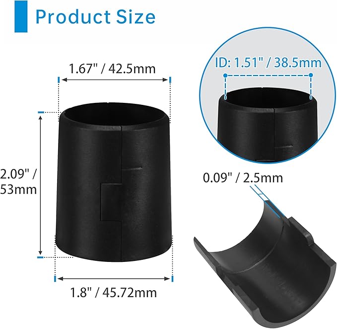 38mm Wire Shelf Clips – Jamiikury Black Plastic Shelf Lock Clips for Metric 38mm Posts Only – Check Size Before Purchasing - 4pcs (2 Pairs)
