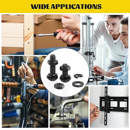 2200PCS M2 M3 M4 M5 Metric Screws Assortment Kit, Hex Socket Button Head Assorted kit, Machine Screw Set with Nuts & Washers,10.9 Alloy Steel Black Zinc Plated for 3D Printing