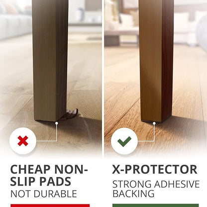 Non Slip Furniture Pads 8 pcs 1 1/2" X-Protector - Premium Furniture Grippers! Self-Adhesive Rubber Feet Furniture Feet - Ideal Non Skid Furniture Pad Floor Protectors - Keep Furniture in Place!