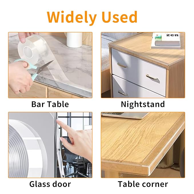 2.6in x 9.84Ft,Soft Corner Protectors for Furniture,Table Corner Protectors,Cabinet Bumpers,Wall Corner Protector,Window Clear Edge Protector Strip,Safe for Proof