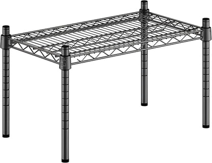 14" x 24" x 14" Black Epoxy Wire Storage Shelf, Dunnage Rack, Commercial 1 Tier Small Shelf