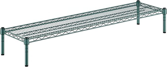 14" x 54" x 8" Green Epoxy Wire Storage Shelf, Dunnage Rack, Commercial 1 Tier Small Shelf