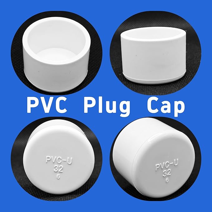 24PCS 1 Inch PVC End Caps(Not SCH40), White Furniture Grade Socket Plugs Adapter, PVC Pipe Fitting Covers for Greenhouse Frames & Shelving Systems(32mm Inner Diameter)