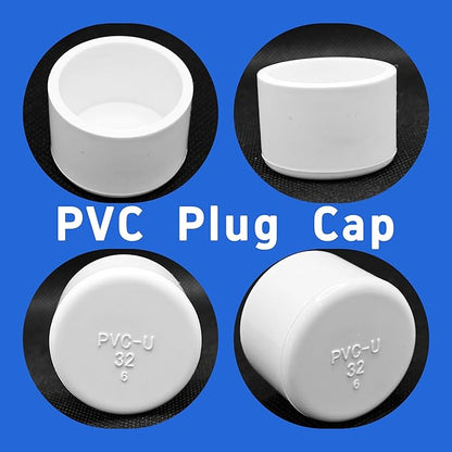 24PCS 1 Inch PVC End Caps(Not SCH40), White Furniture Grade Socket Plugs Adapter, PVC Pipe Fitting Covers for Greenhouse Frames & Shelving Systems(32mm Inner Diameter)