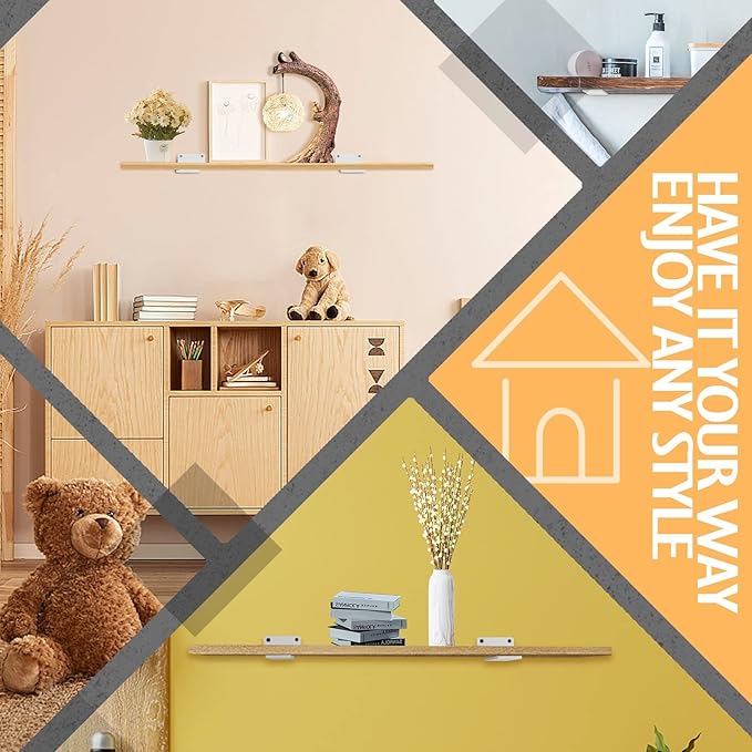 CLT Shelf Bracket( White) , 8” Quarter Inch (1/4") Thick- Max Load: 220 lb Rustic Industrial Modern Farmhouse Heavy Duty Bracket for DIY Table Bench, Pack of 6