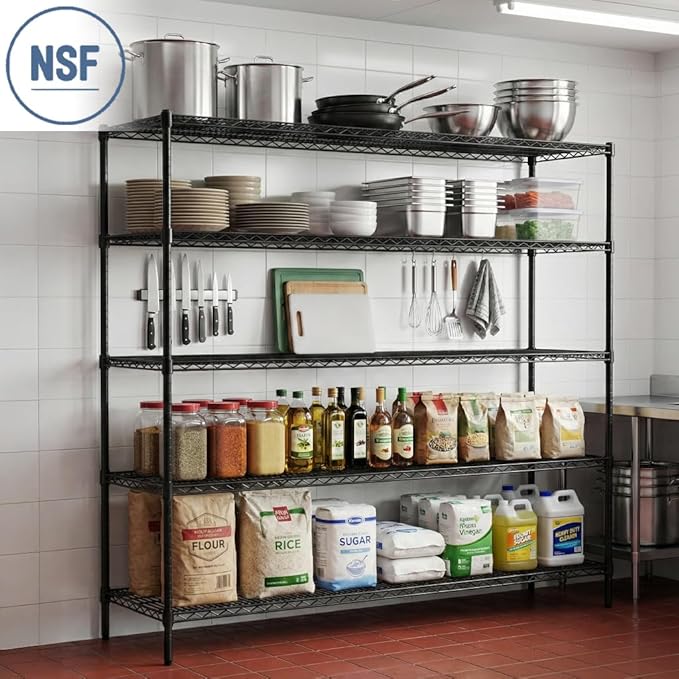 2-Pack Black 14" x 42" Additional Wire Shelf for Shelving Units, Replacement Shelves for Wire Rack