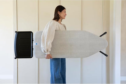 Brabantia - Ironing Board C - Extra Large Steam Unit Holder - Adjustable in Height - Non-Slip Rubber Feet - Cotton Cover with Foam Layer - Foldable XL Unit - Denim Gray - 49 x 18 inches
