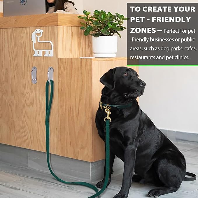 Stainless Steel Dog Tie-Out Hook,Heavy Duty Wall Mounted Leash&Chain Anchor,Rust-Proof for Yard&Patio,Secure Dog Parking System for All Weather Use