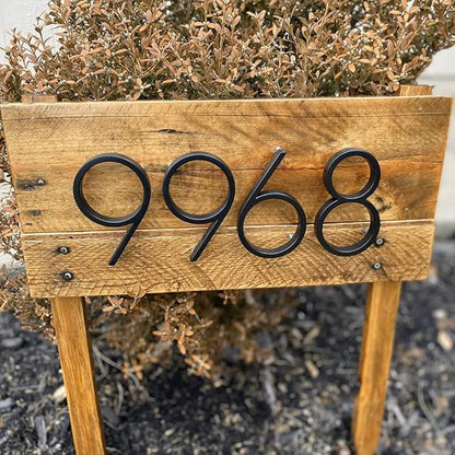 6" Stainless Steel Floating House Number 5, Metal Modern House Numbers, Mailbox Decor Number with Nail Kit, Coated Black, 911 Visibility Signage (Large 5)