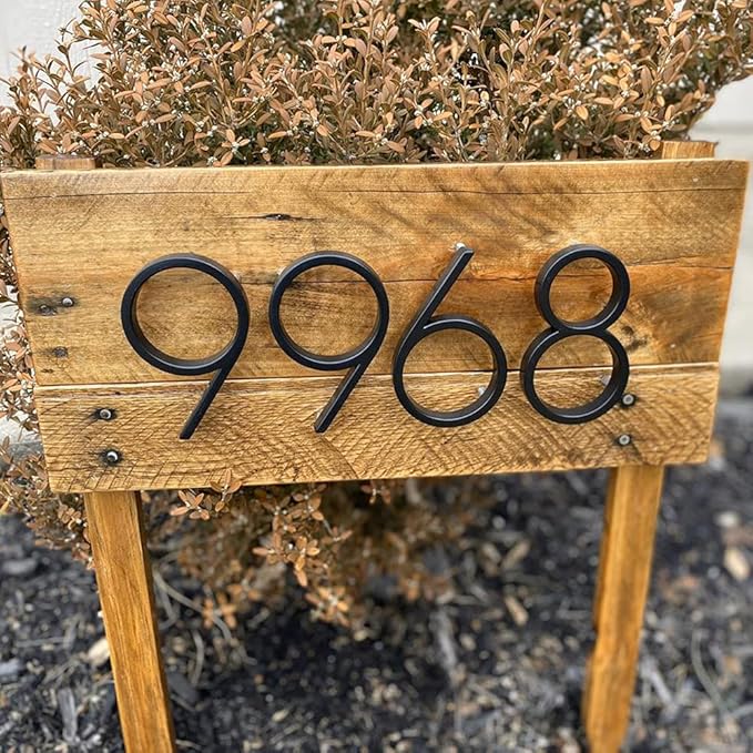 6" Stainless Steel Floating House Number 2, Metal Modern House Numbers, Mailbox Decor Number with Nail Kit, Coated Black, 911 Visibility Signage (Large 2)